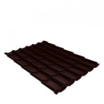 Металлочерепица 1,18х2,25 м толщина 0,5 мм Satin шоколад RAL 8017