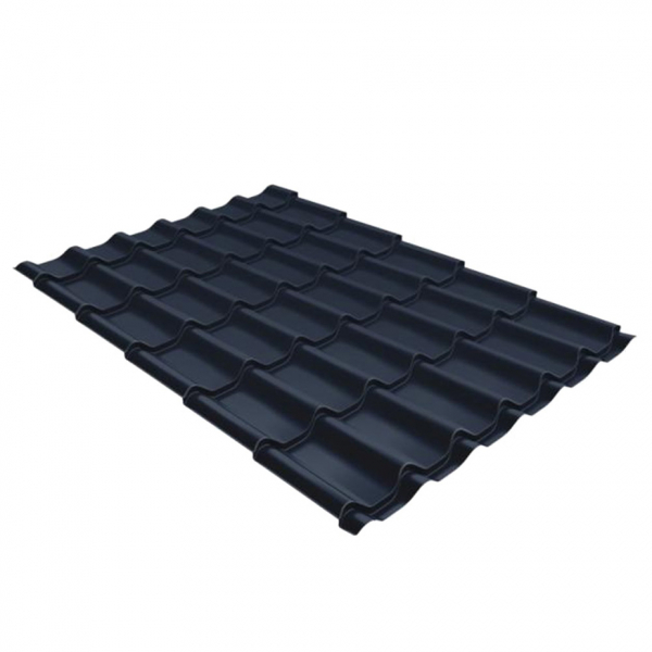 Металлочерепица 1,18х2,25 м толщина 0,5 мм Стальной Бархат/Rooftop Matte графитовый серый RAL 7024