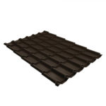 Металлочерепица 1,18х1,15 м 0,5 мм Grand Line Классик темно-коричневая RR 32 rooftop matte